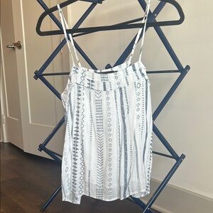 MINKPINK White and Blue Spaghetti Strap Camisole
